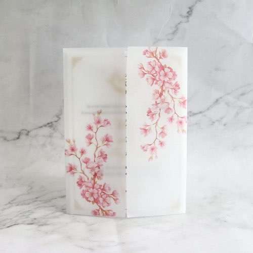Wedding Invitation Card with Vellum Paper Cover Fresh Style Latest Invitation 